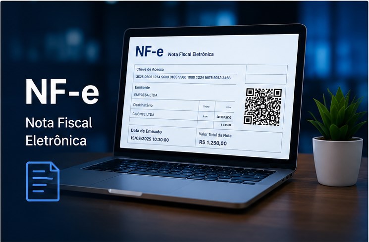 Ilustração representando a Nota Fiscal Eletrônica (NF-e)
