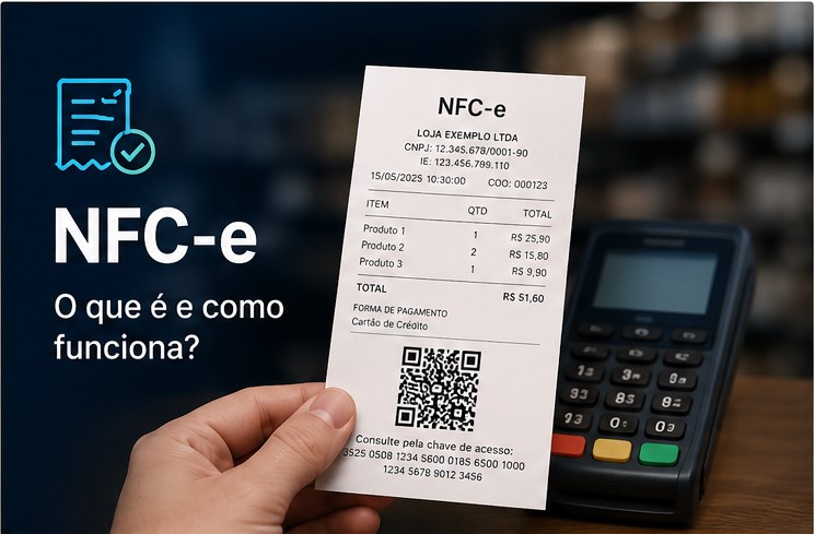 Ilustração representando a Nota Fiscal de Consumidor Eletrônica (NFC-e)